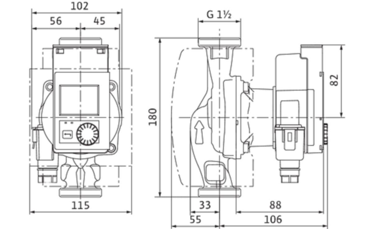 Kiertovesipumppu Wilo Stratos Pico 25/0,5-6 -180 [4623748]