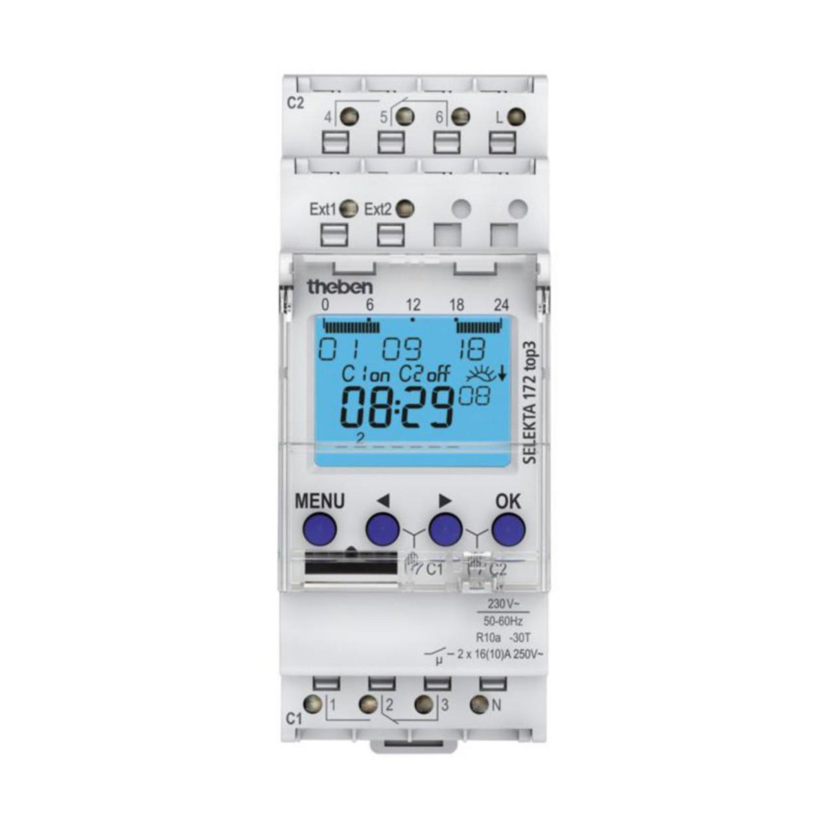 Kellokytkin Digitaaline Theben Selekta Astro 2 - Piir 16A Ip20 [2606619] |