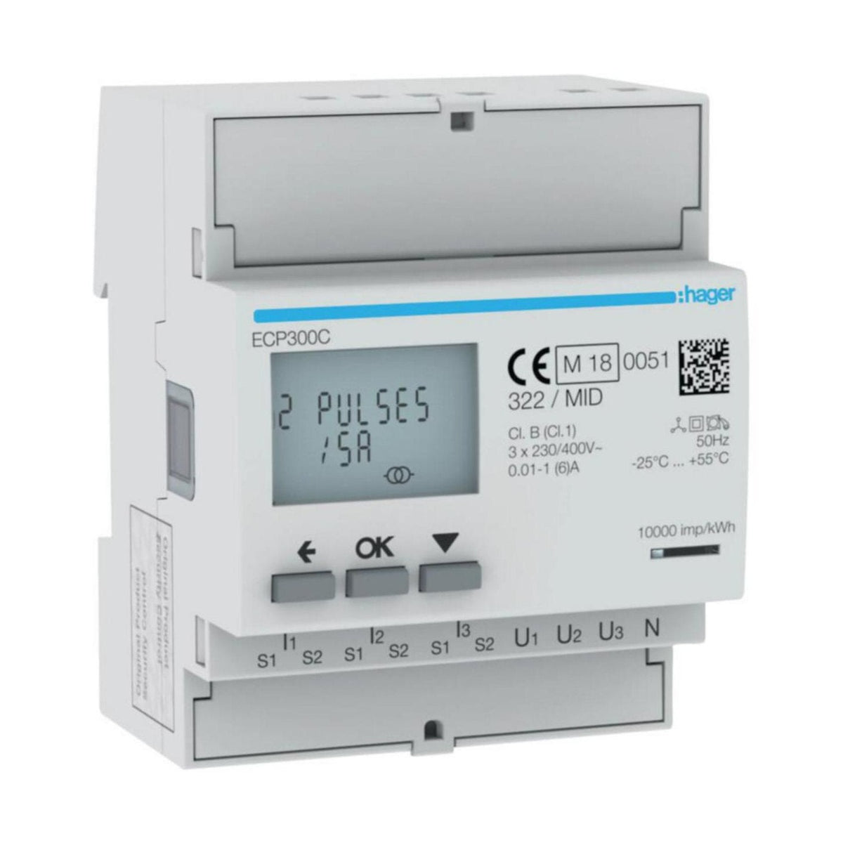 Energiamittari Din Hager Ecp300C 3V Virtam. 5A Mid S0 [6773567] |