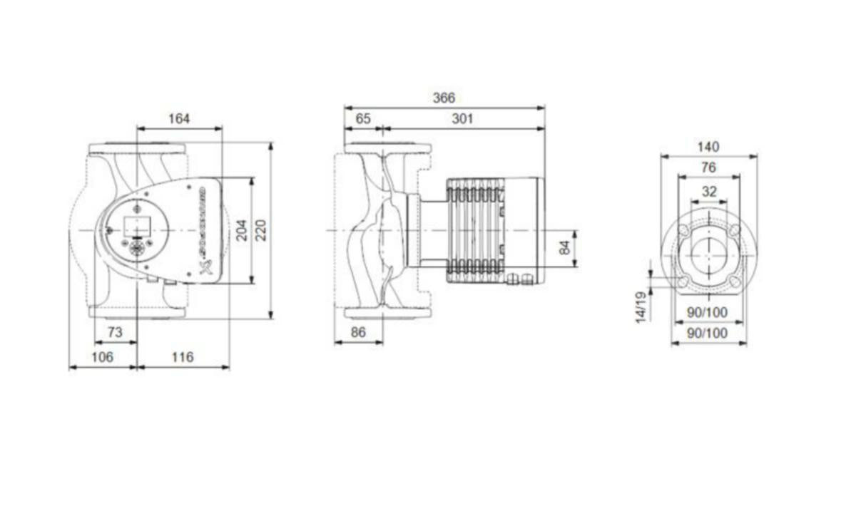 Lämpöjohtopumppu Grundfos MAGNA3 32-120 F 1-V [4615145]