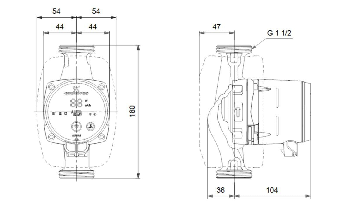 Lämpöjohtopumppu Grundfos Alpha3 25-40 180 1V [4615320]