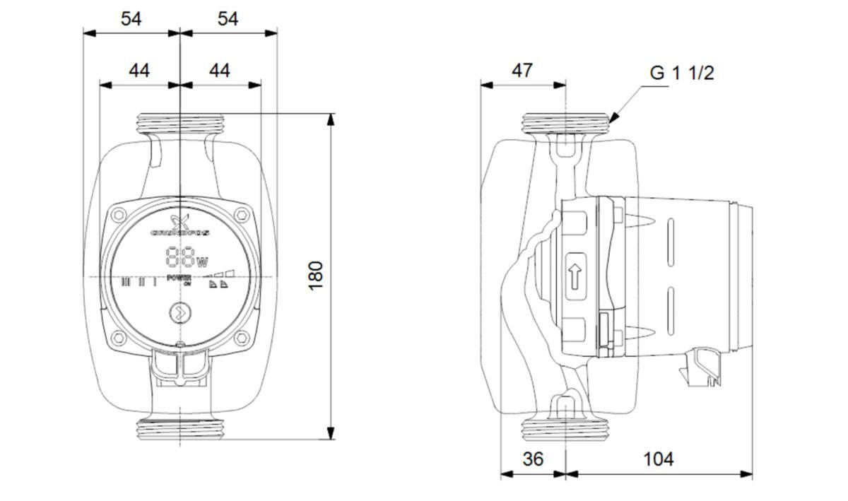 Lämpöjohtopumppu Grundfos Alpha1 25-80 180 1V [4615328]