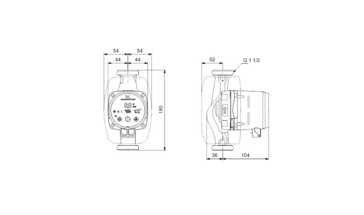 Lämpöjohtopumppu Grundfos Alpha2 25-40 L=180 mm 99411165 [4615339]