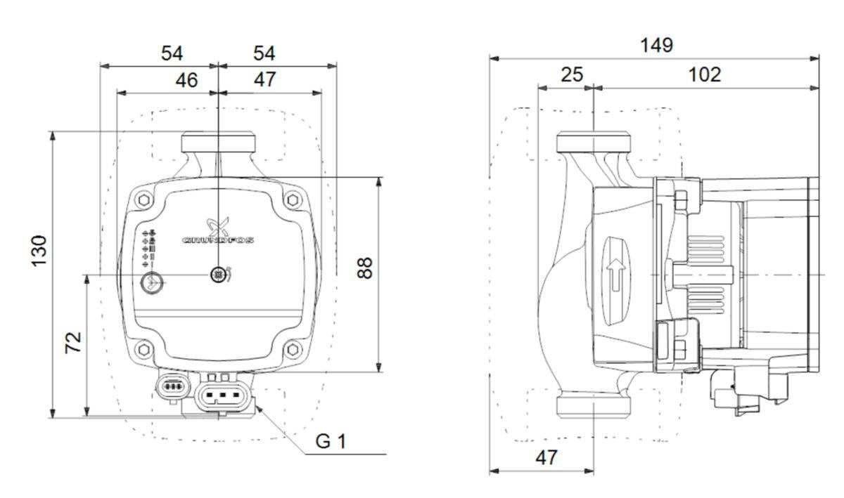 Lämpöjohtopumppu Grundfos Alpha1 L 15-60 130 [4615354]