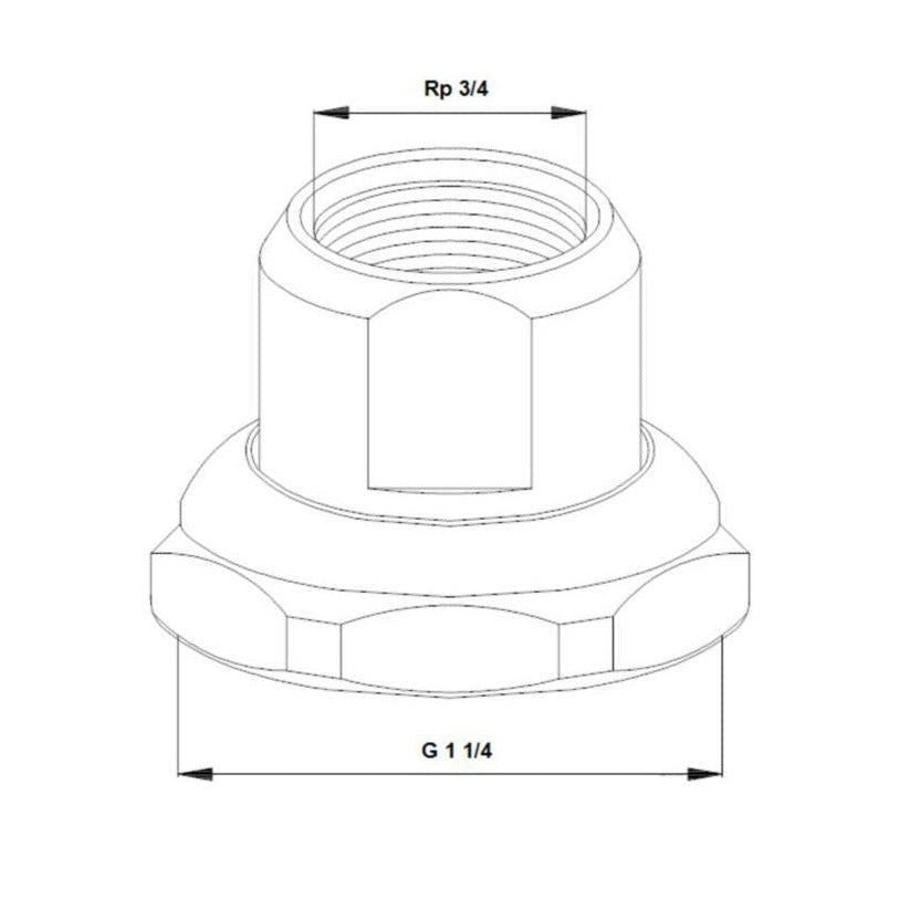 Liitinpari Käyttövesipumpulle Grundfos R3/4 [4615923] |