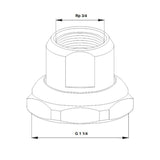 Liitinpari Käyttövesipumpulle Grundfos R3/4 [4615923] |