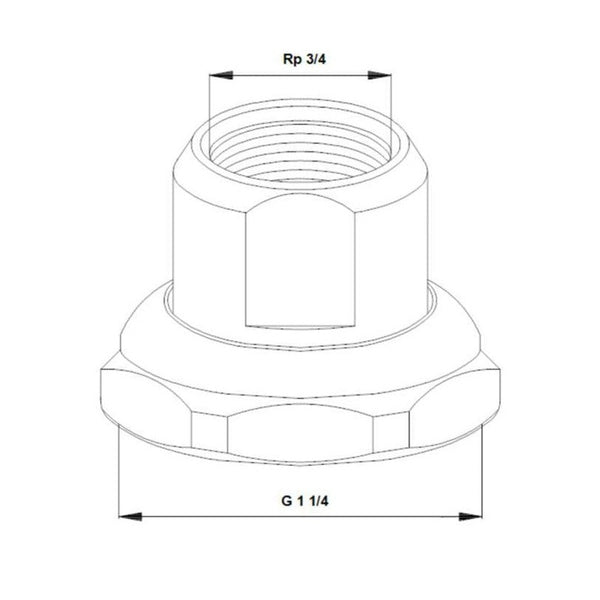 Liitinpari Käyttövesipumpulle Grundfos R3/4 [4615923] |