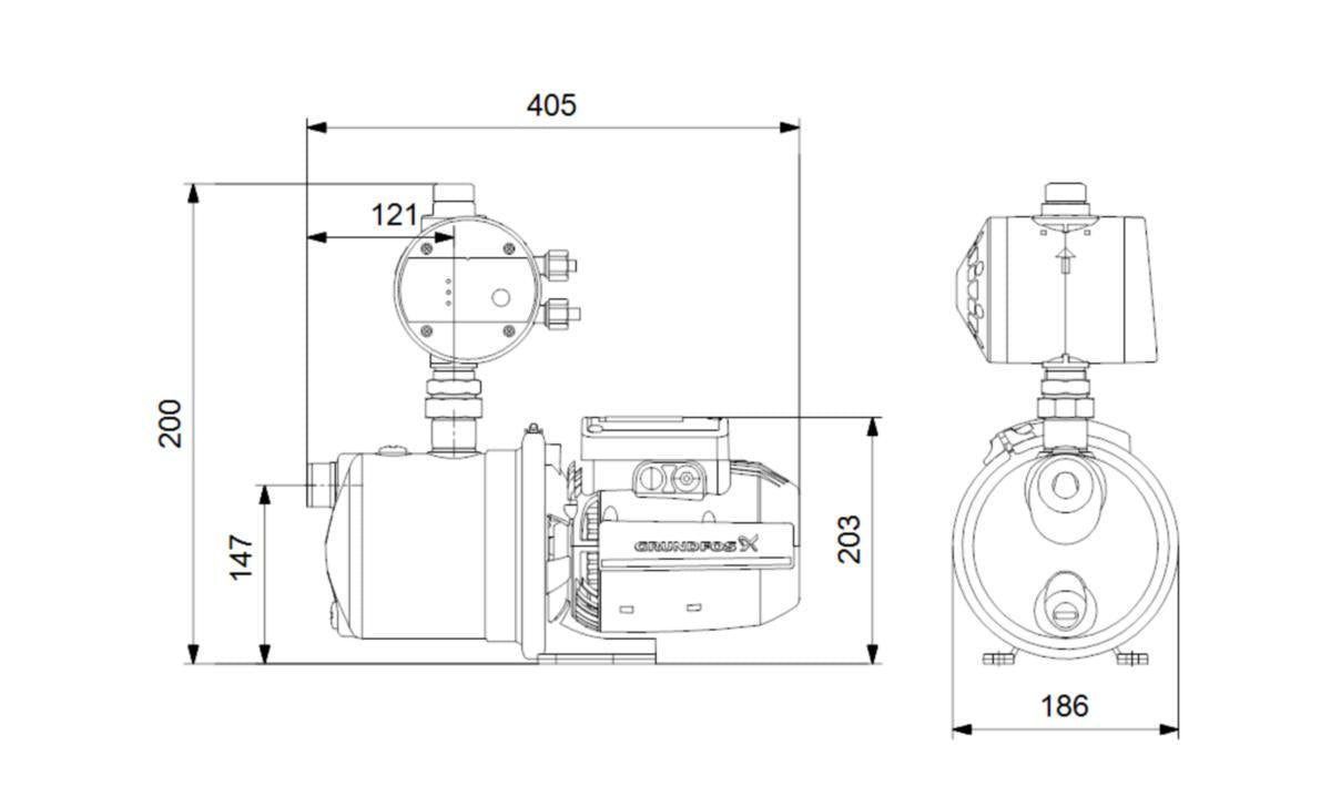Vesiautomaatti 99515136 Grundfos JP PM JP 4-47 PM1 1-V [4732543]
