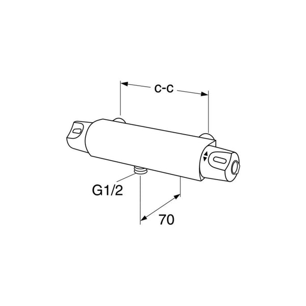 Termostaattihana Gustavsberg Nautic 215304 Kromi [6371521] |