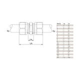 Puserrusliitin Suora Vatette 22 Mm 0311100 1557008
