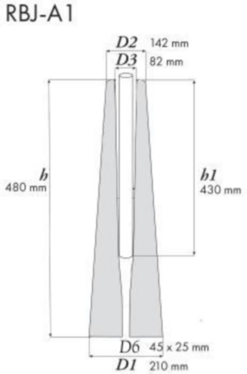 Pylväsjalusta lujabetoni RBJ-A1,A2,A3 RBJ-A1 (38-50. 60.3MM. 1-3M) [4607200]