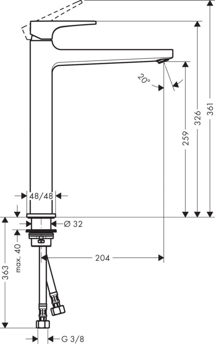 Basin faucet Hansgrohe Metropol 260 Push Open, brushed bronze 32512140 [6150748]