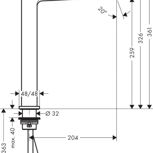 Basin faucet Hansgrohe Metropol 260 Push Open, brushed bronze 32512140 [6150748]