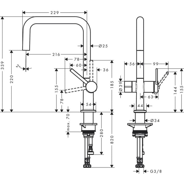 Keittiöhana Hansgrohe Talis M54 220 1jet 72807800 pkv Rst [6250455] |