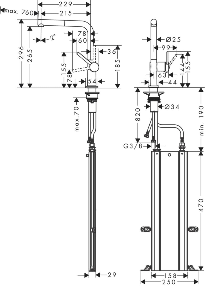 Keittiöhana Hansgrohe Talis M54 270 1jet Nordic sBox 72849000 []
