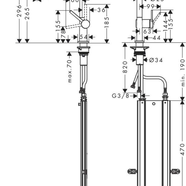 Keittiöhana Hansgrohe Talis M54 270 1jet Nordic sBox 72849000 []