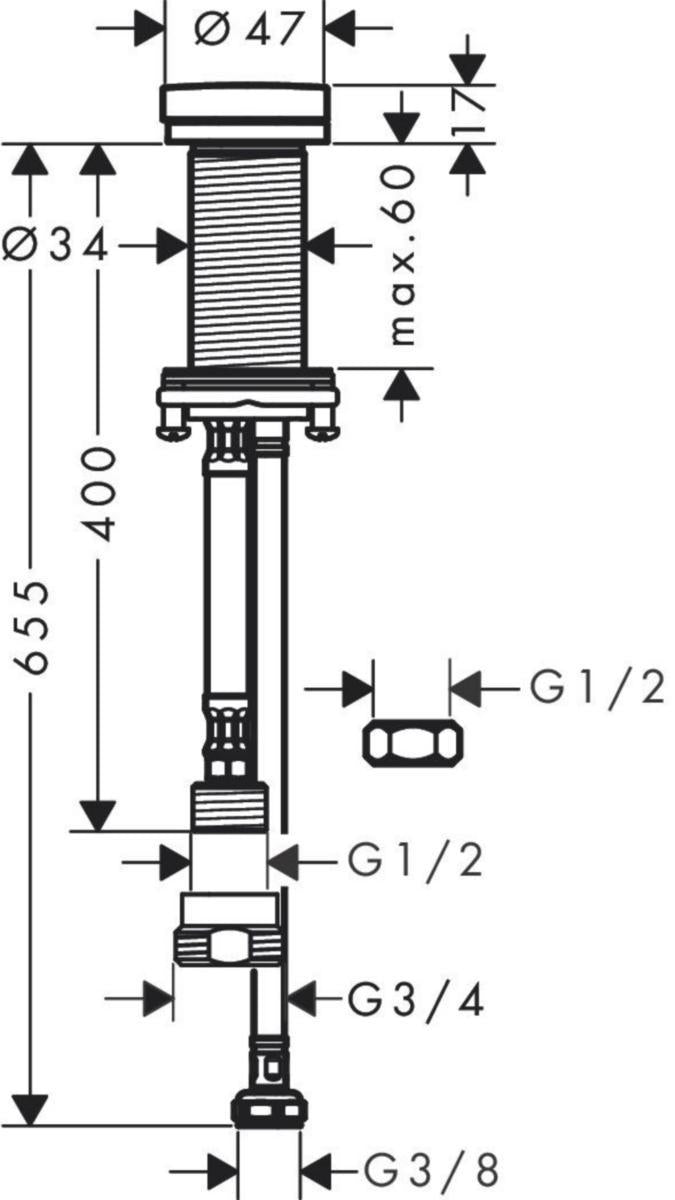 Pesukoneventtiili Hansgrohe Talis M54 pöytäasennus 72841670 tasoon musta [6250460]
