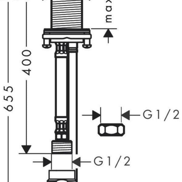 Pesukoneventtiili Hansgrohe Talis M54 pöytäasennus 72841670 tasoon musta [6250460]