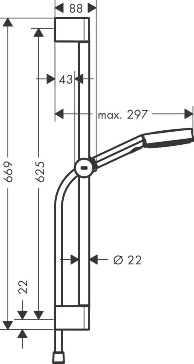 Suihkusetti Hansgrohe Pulsify Select S 105 3jet Relaxation, mattamusta [6550093]