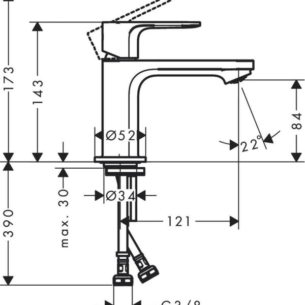 Pesuallashana 72540670 Hansgrohe Rebris 80 musta [6150933]