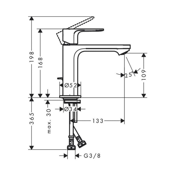 Pesuallashana 72544000 Hansgrohe Rebris E 110 kromi [6150940] |