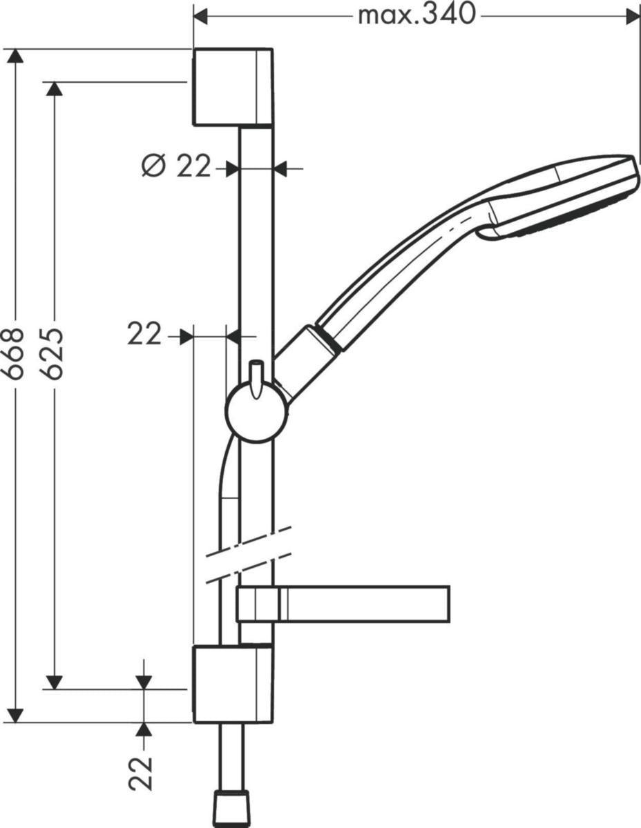 Suihkusetti Hansgrohe Croma 100 Vario 27772000 65cm [6559305]