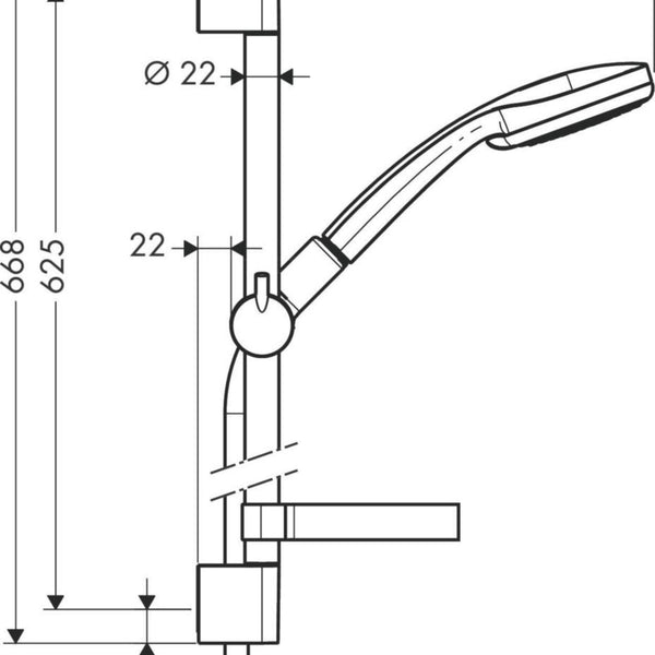 Suihkusetti Hansgrohe Croma 100 Vario 27772000 65cm [6559305]