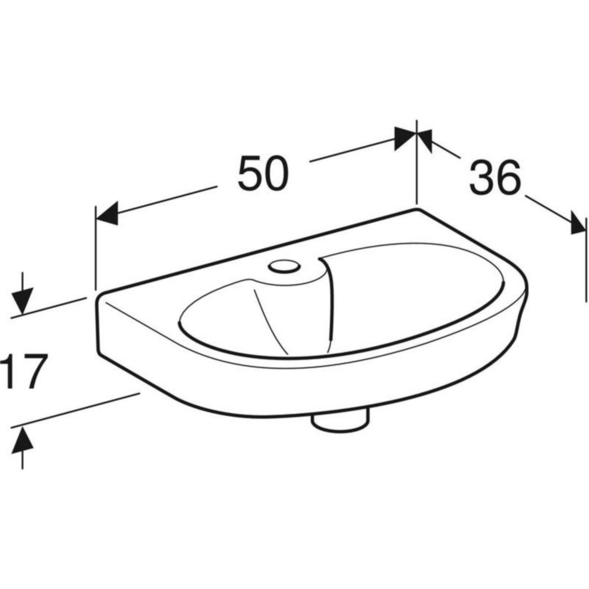 Pesuallas Ido Glow 500 hanareiällä, ei ylivuotoaukkoa 12162-01 [5611162]