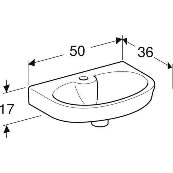 Pesuallas Ido Glow 500 hanareiällä, ei ylivuotoaukkoa 12162-01 [5611162]