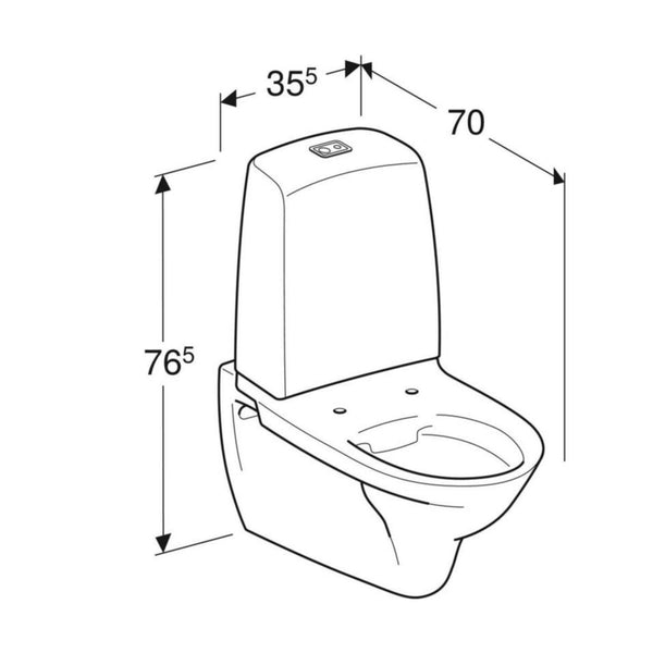 Wc - Istuin, Ido Seinä Säiliöllä 2 - Huuhtelu [5650222] |