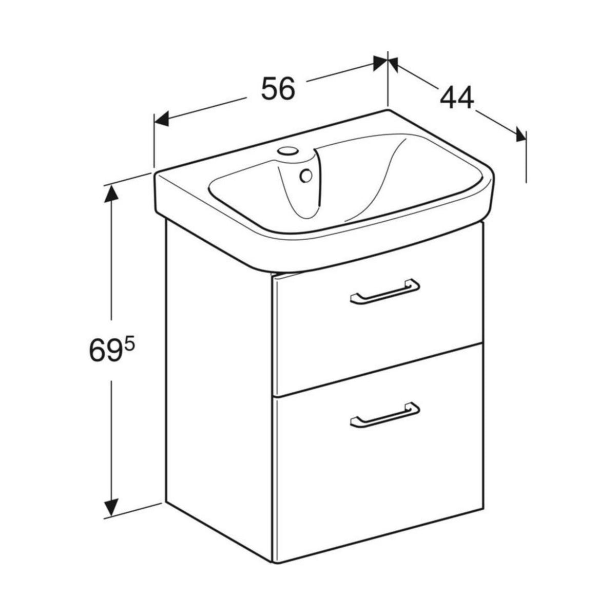 Allaskaappipaketti 9616521001 Ido Glow Square 560 laatikoilla [6015512] |