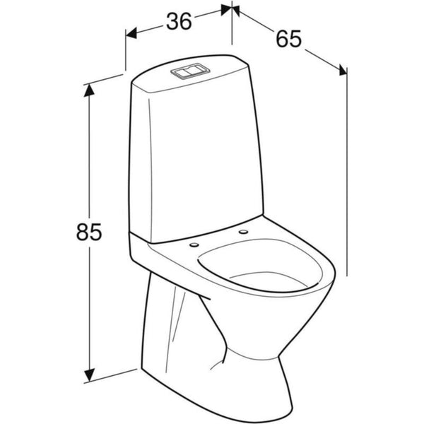 WC-istuin Ido Seven D 10 ilman kiinnitysreikiä ja istuinkantta [5650119]