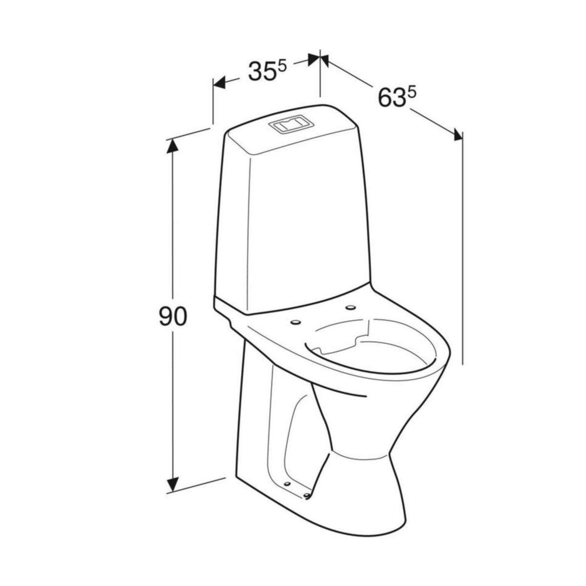 WC - laite IDO Glow 62 Korkea 38262 - 01 Kanneton 2 - H [5650205] |