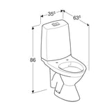 Peruskorjaus WC-laite Ido Glow 63 1-huuhtelu, Rimfree, kanneton, S-lukko 5650198