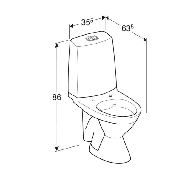 WC-laite IDO Glow 63 35363-01 Kanneton ilman kiinnitysreikiä 1-H 5650200