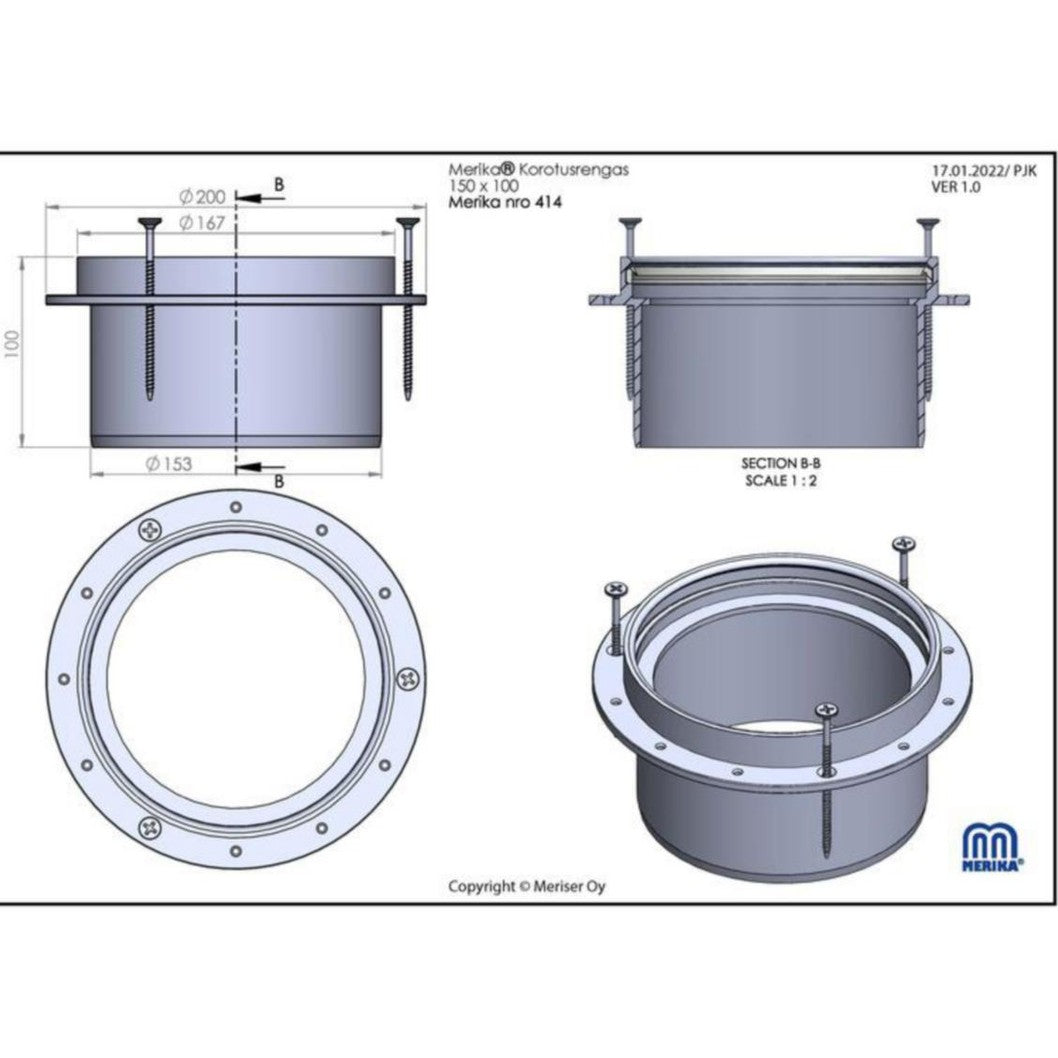 Korotusrengas Merika 150x100 mm 414 [3318155] |