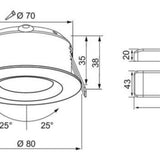Alasvalo A1CODC Airam Compact Tilt IP44 5W/830 36D DIM ACC WH 4107625