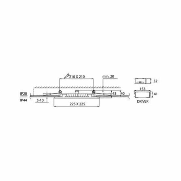 Alasvalo Flat Sq 225 Ip44 15W/830 Dim Pco Wh [4297889] |