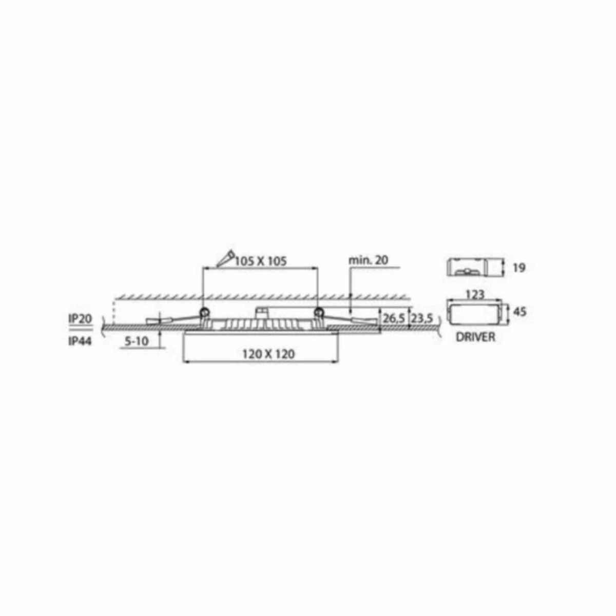 Alasvalo Flat Sq 120 Ip44 9W/830 Dim Pco Wh [4297885] |