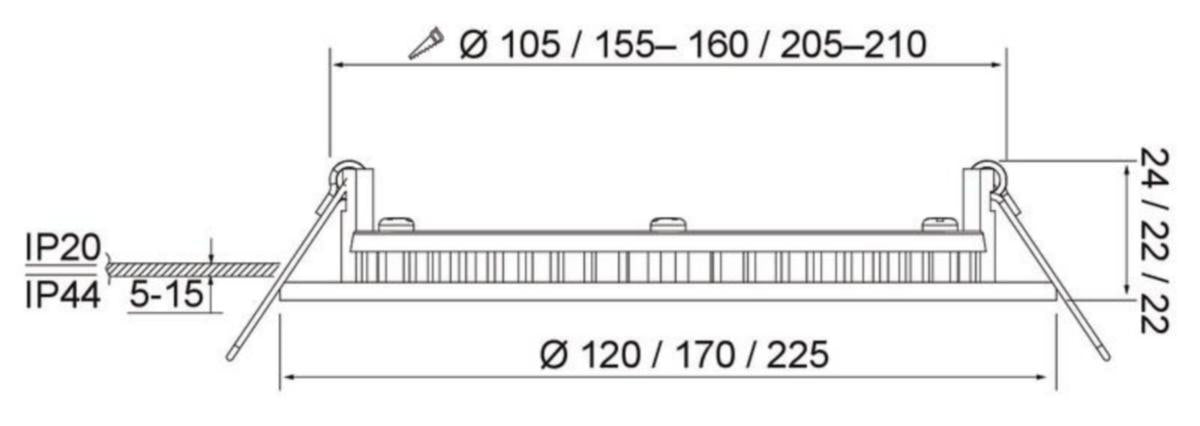 Alasvalo A2FDUB Airam Flat R Duo 175 IP44 12W 830/840 DIM WH 4146519