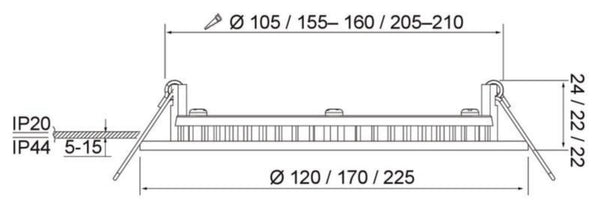 Alasvalo A2FDUB Airam Flat R Duo 175 IP44 12W 830/840 DIM WH 4146519