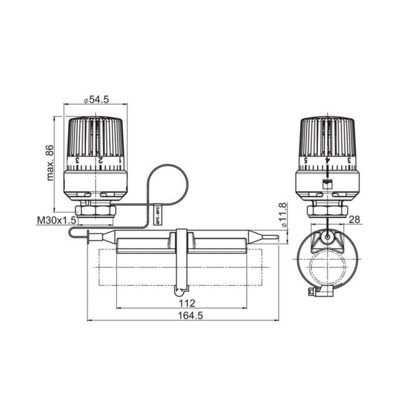Termostaattiosa Irtoanturilla Oras Stabila 443001 L=2000 [4032047] |