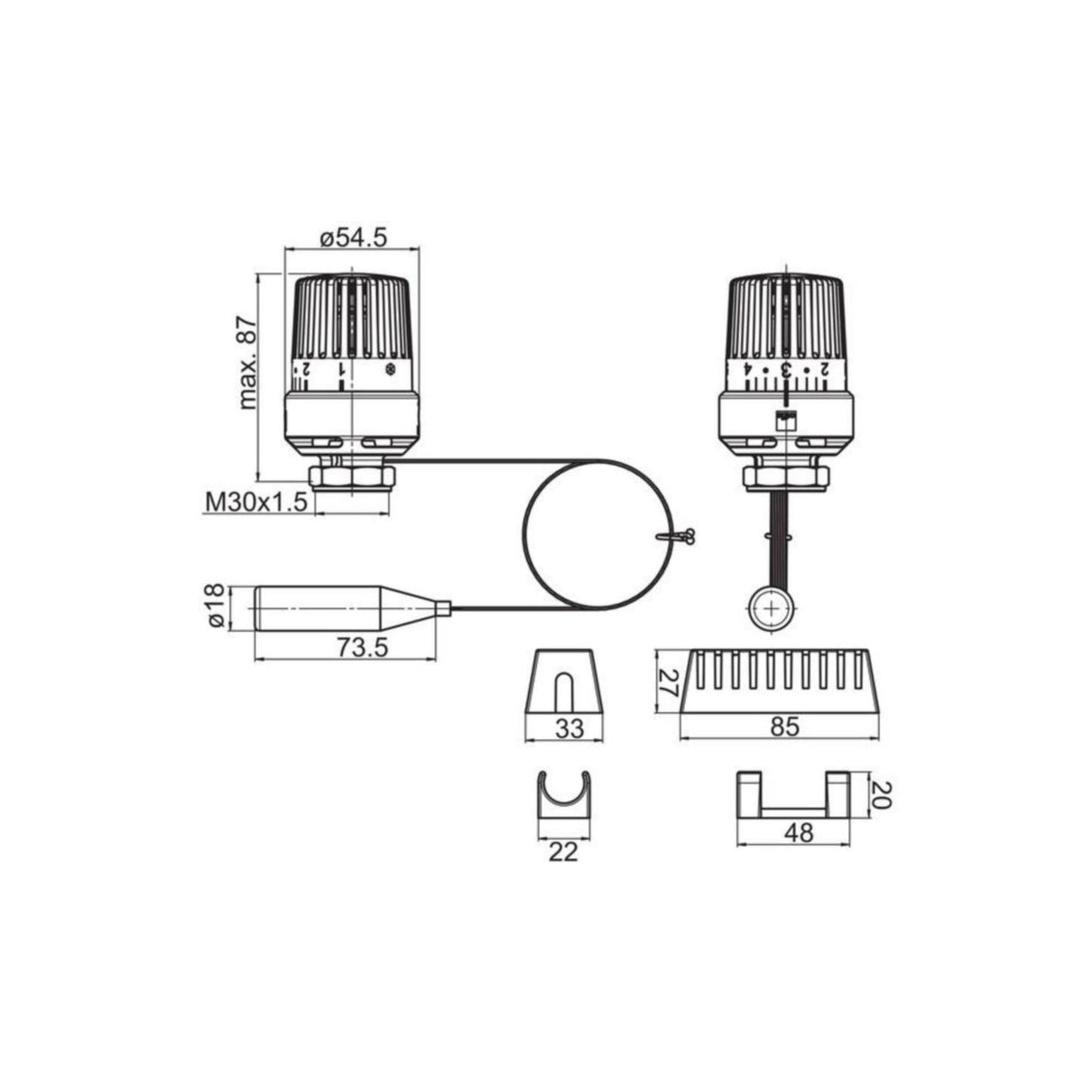 Termostaattiosa Irtoanturilla Oras Stabila 443005 L=5000 [4032046] |
