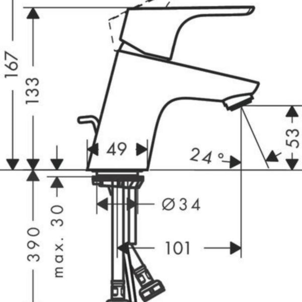 Pesuallashana Hansgrohe Focus 70 kromi 31975000 [6150783]