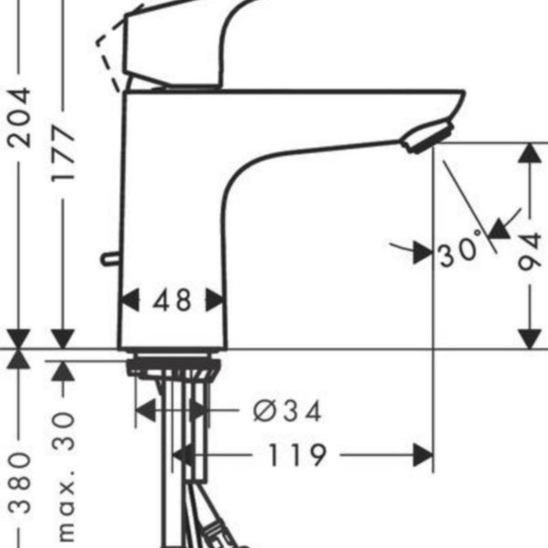 Pesuallashana Hansgrohe 31979000 Focus 100 kromi [6150784]