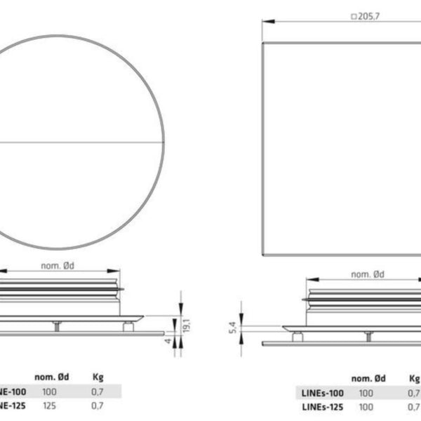 Tulo-/poistoilmaventtiili Climecon LINE 125 [8735108]