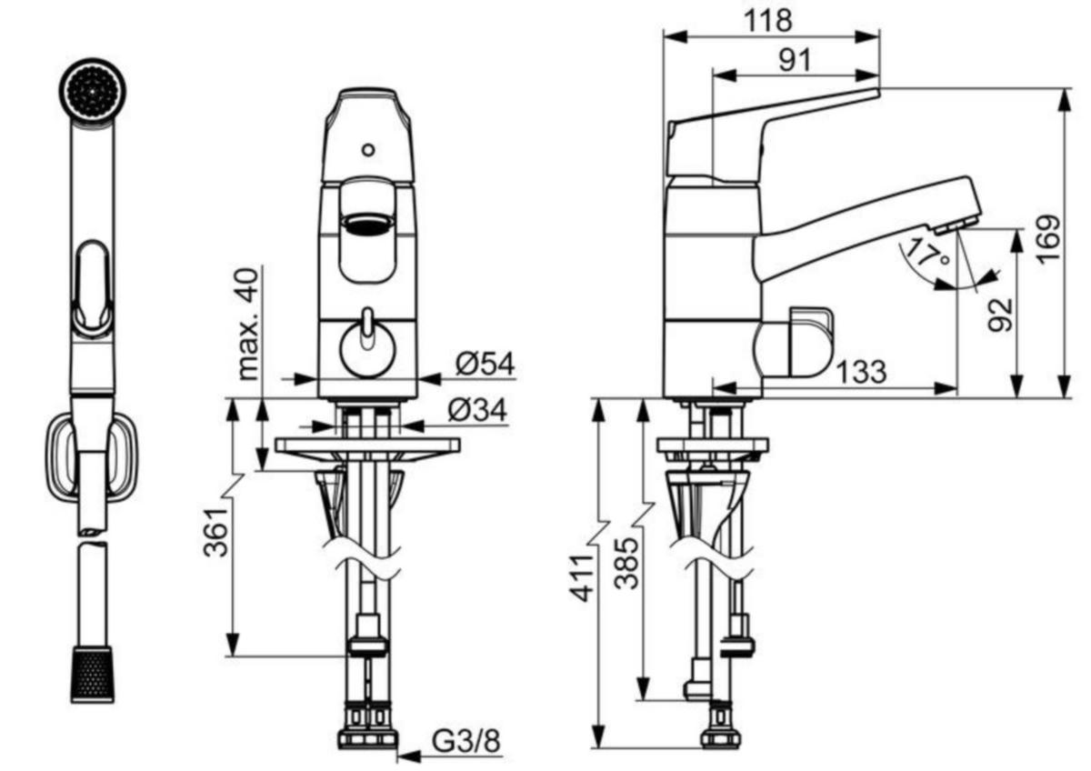 Washbasin faucet Oras Vega 1814FG bidet [6110461]