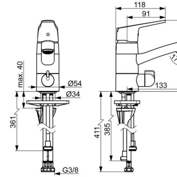 Washbasin faucet Oras Vega 1814FG bidet [6110461]