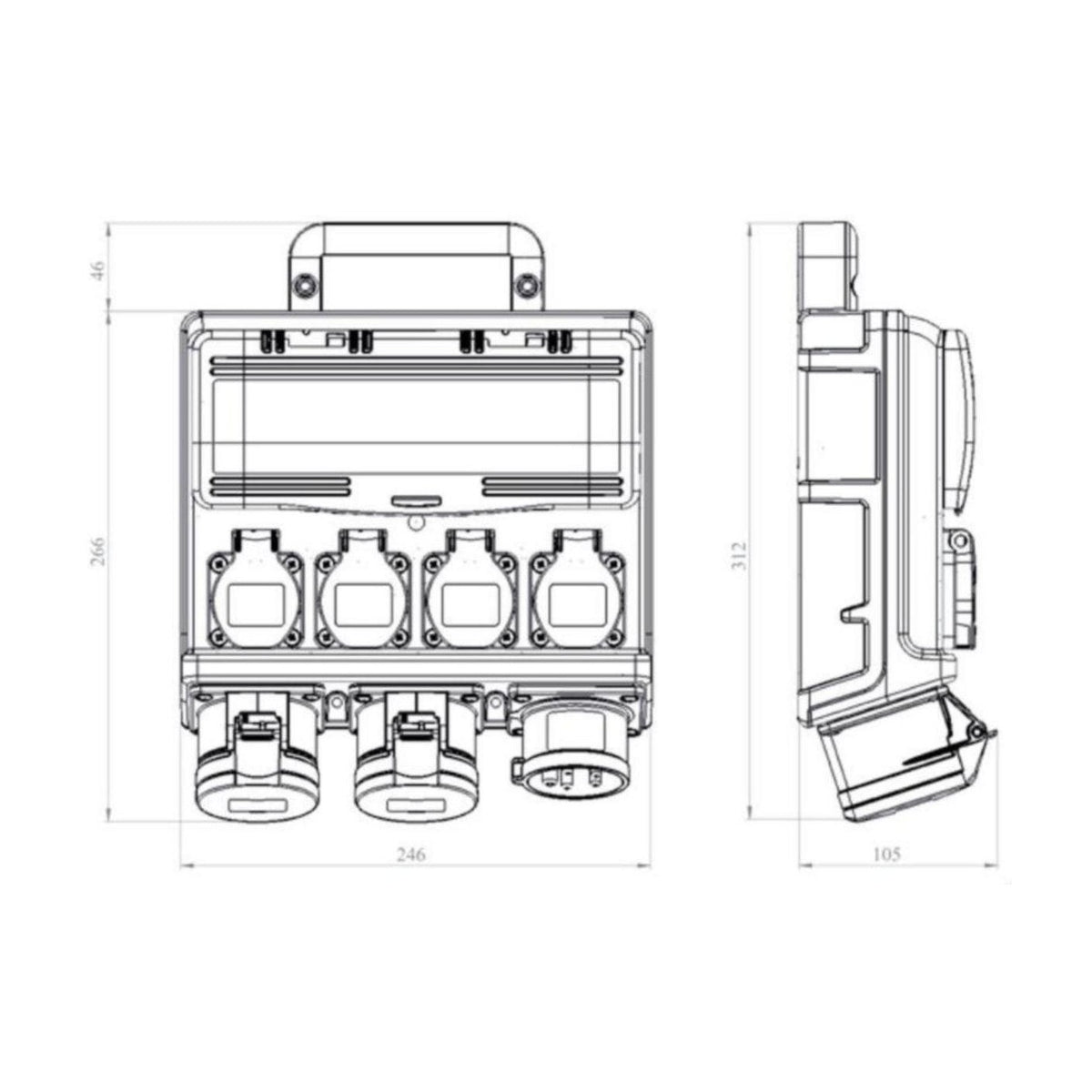 Pistorasiakeskus Pce 9004002 32A Ip44 2Cee 4Sch [2423273] |