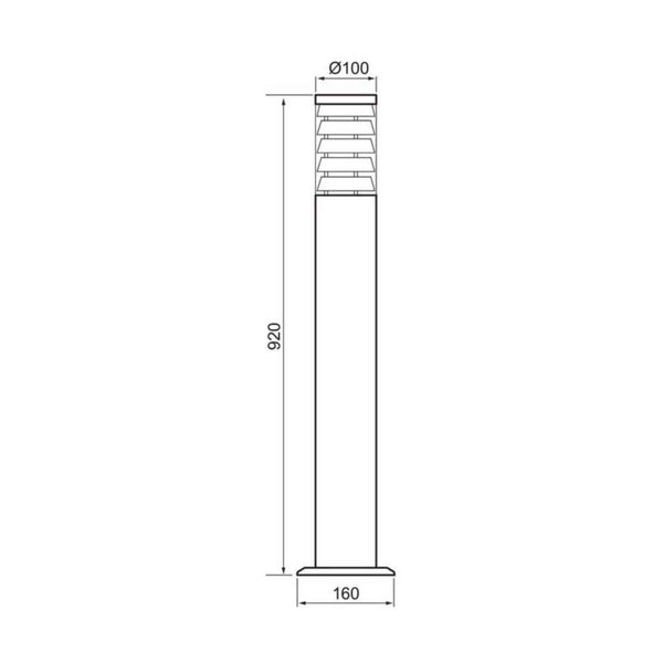 Pollarivalaisin Airam park bollard IP44 E27 pcc rst H920 [4546531]